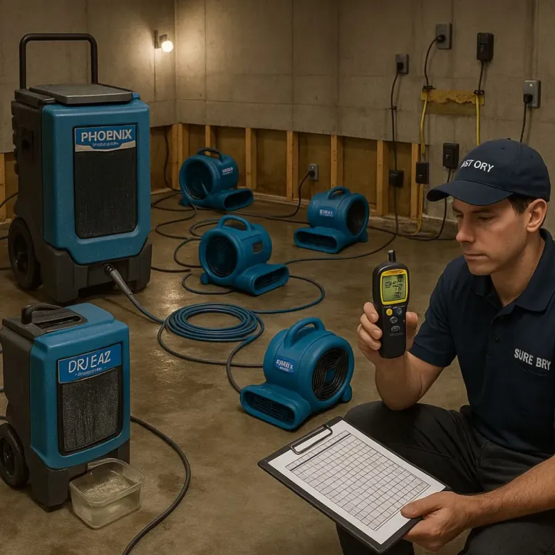 Structural Drying and Dehumidification process in Towner County, ND